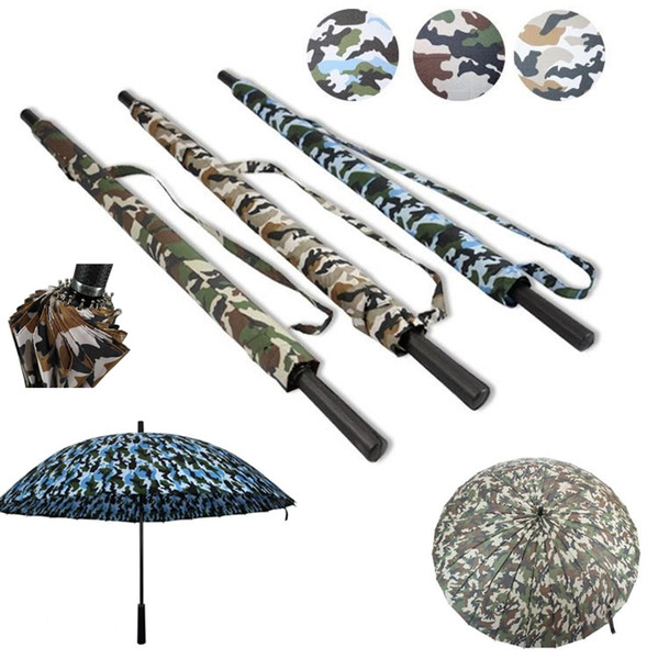 Straight handle umbrella camouflage umbrellas outdoor flood-resistant double-layer durable sunscreen umbrellas golf business umbrella 4795