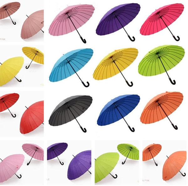 New Creative 24 Bone Bend Handle Flowering Sunny Umbrella Reinforcement Wind-proof Encounter water Flowering Umbrella 4797