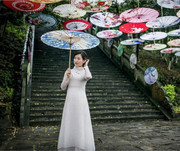 Ancient oil paper umbrella Jiangnan wind dance outdoor ceiling umbrella exhibition food festival decoration umbrella catwalk umbrel