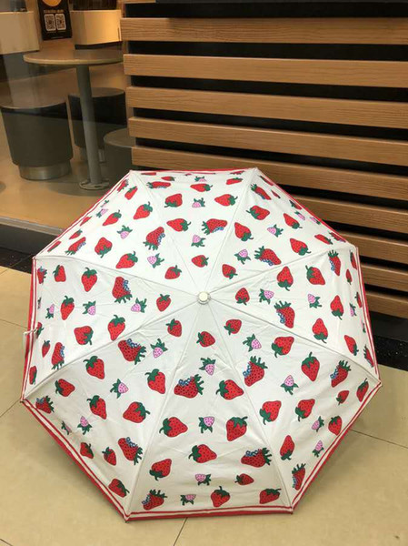 Strawberry Luxury Umbrellas Bear Printed Umbrella Portable Windproof Folding Umbrella Short Handle Unbrella for Sun zdl 89.