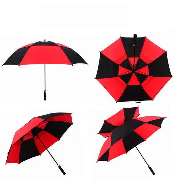 Everted Umbrellas Double Layer Big Golf Umbrella The Straight Inversion Anti Wind Rain Proof Umbrella Logo Customized