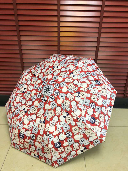 Wholesale paris Luxury Women 3 -Fold UV Shade Protection Sunny And Rainy Umbrella with gift Box And Bag Rain Umbrella VIP gift zdl 89.