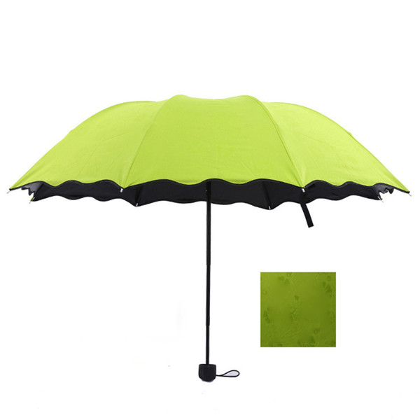 Fashion 3 Fold Umbrella Automatic Wave Edge Magic Umbrellas Flower Showing in Water Super Strong Anti UV Sun Umbrella