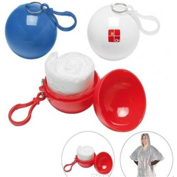 Spherical Raincoat Plastic Ball Key Chain Disposable Portable Raincoats Rain Covers Travel Tour Trip Rain Coat 0518ayq