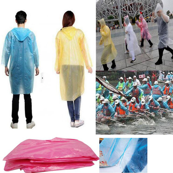 Fashion One-time Disposable Raincoat Adult Emergency Waterproof Hood Poncho Travel Camping Must Rain Coat Outdoor Rain Wear