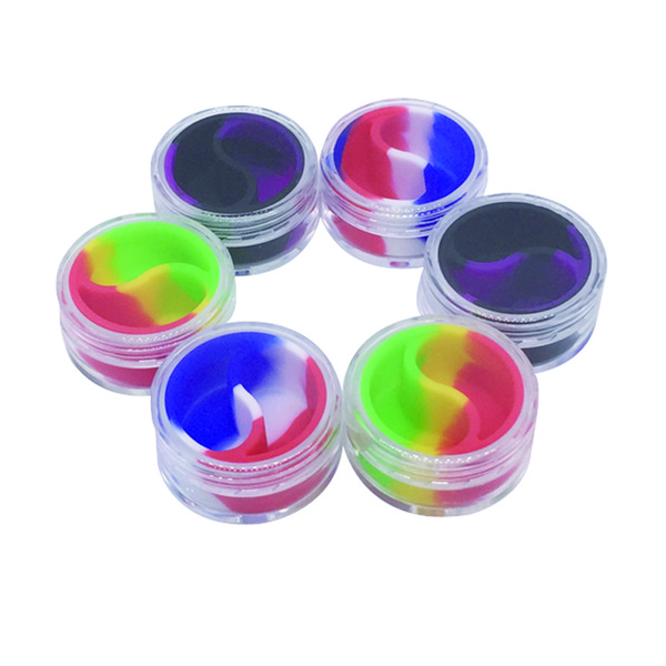 Screw Top Non Stick Silicone Container 10ml For Oil Cream Wax Bho Dab Shatter Pot Tub Jar 100 Pcs/lot