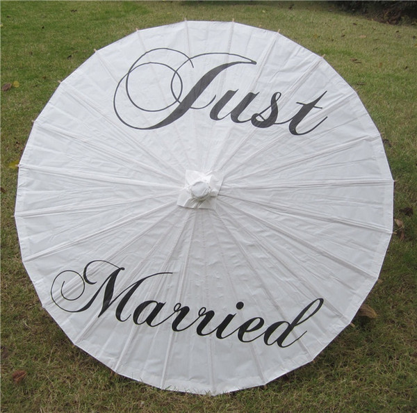 Mr Mrs, Just Married, Thank You, White Paper Umbrella Creative Bridesmaid Bridal Wedding Parasol Party Photography Photo Props 50pcs lot