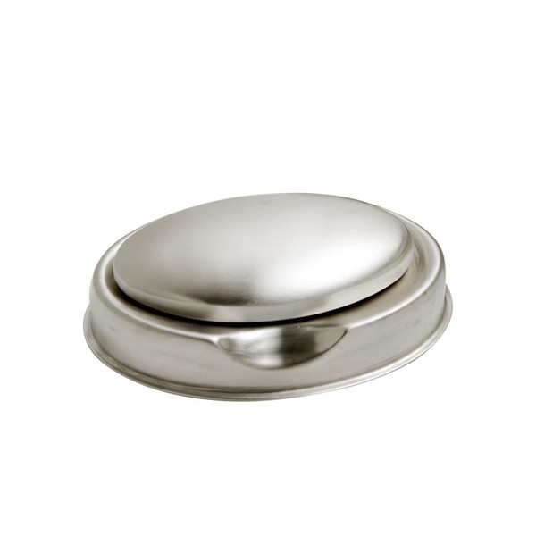 Stainless Steel Soap + Steel Soap Dishes - Oval Shape Deodorize Smell from Hands Retail Magic Eliminating Odor Kitchen Bar