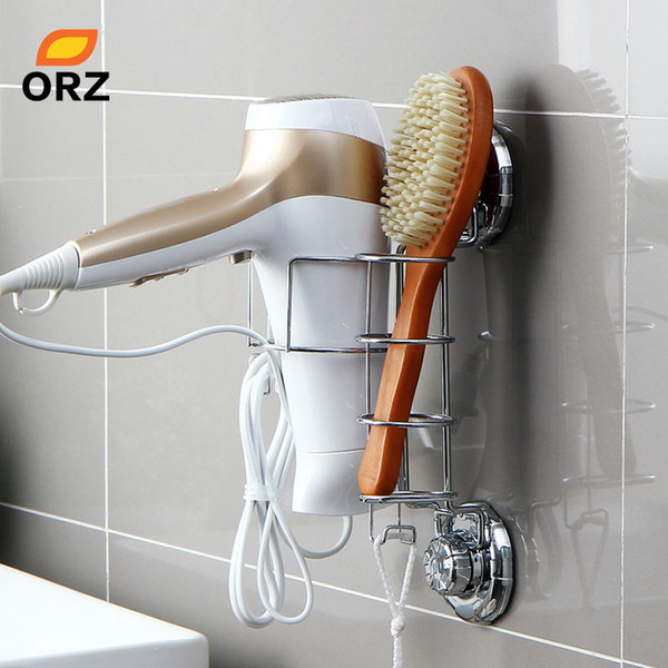 Hair Dryer Holder Comb Straightener Curling Basket Bathroom Storage Rack Wall Suction Cup Stand Shelf Organizer