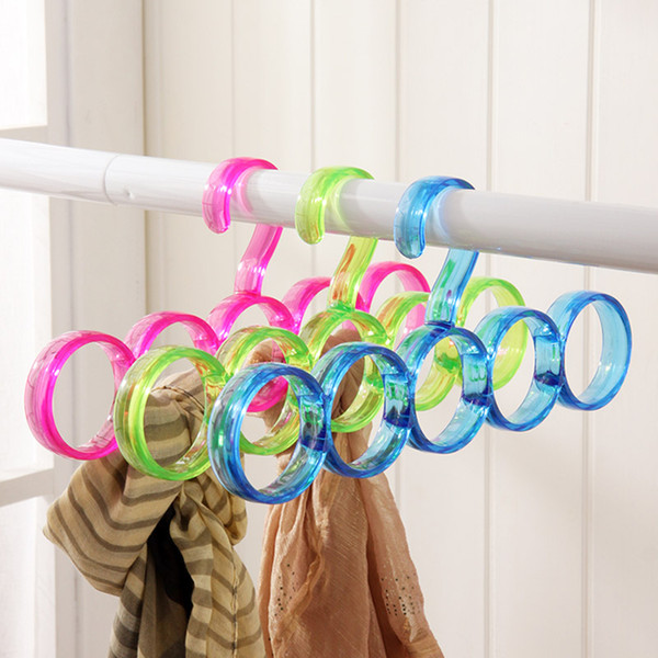 5-Hole Ring Rope Slots Holder Hook Scarf Wraps Shawl Storage Hanger Ties Hanger/bBelt Rack/Scarves Organizer Practical Tools