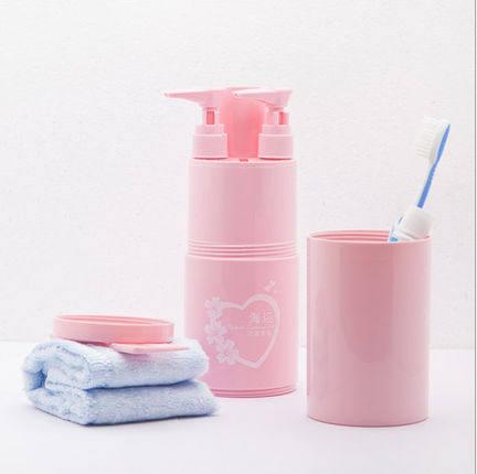 Sea welcome the portable toilet cup 5 pieces of travel creative combination wash cup and bottle towel comb.