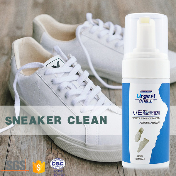 2018 Eco-friendly neutral formula white shoe cleaner fine foam spray 100ml fast clean without water wash