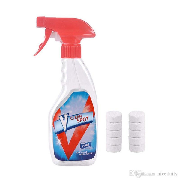 Effervescent Spray Cleaner Set Fine Concentrated Solid Spray Bottle All Purpose Home Cleaning Stain Remover Car Auto Windshield Glass Washer