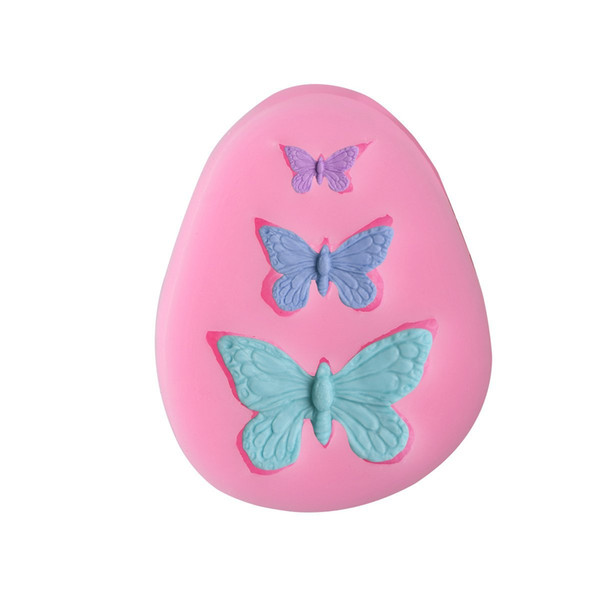 Silicone Butterfly Shaped Fondant Chocolate Cake Decoration Mold 3D Food Grade Silicone Mould Pink