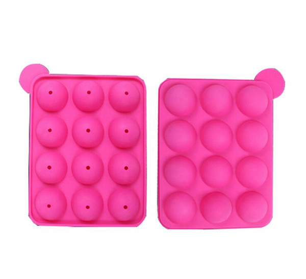 12 wells Silicone Tray Pop Lollipop Pops Mould Case Cupcake Baking chocolate Mold Party Kitchen Tools 10pcs/lot