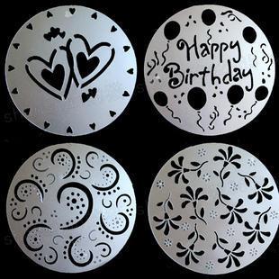 4 pcs/set cake spray mold / printing mold /Fountain mold / powdered sugar sieve Baking Pastry Decoration cake tools free shipping