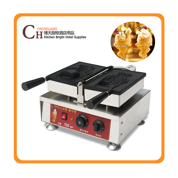 Korea single ice cream taiyaki machine,waffle machine for sales, electric taiyaki making machine,open mouth