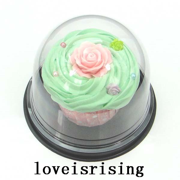 New Arrivals-50pcs=25sets Clear Plastic Cupcake Cake Dome Favor Boxes Container Wedding Party Decor Gift Boxes