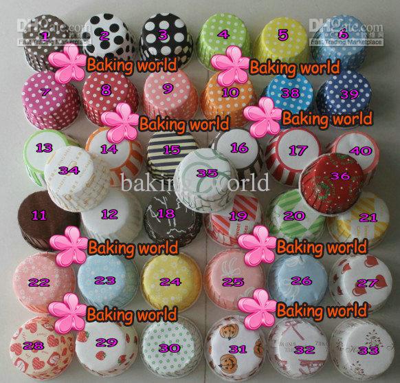 1000pcs Mixed Colorful Round MUFFIN Paper Cake Cup Cake case in Polka Dot and Stripe Cupcake case