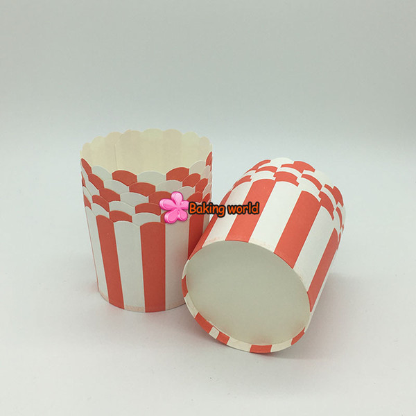 Free shipping 1500pcs Large Round MUFFIN Paper CakeCup Cake case Muffin Cups Red and White Stripe