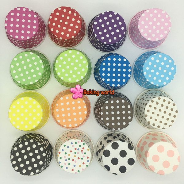 1500pcs Hot selling Round MUFFIN Paper Cake Cup CupCake Case Dots And Stripes Can Be Placed in The Oven