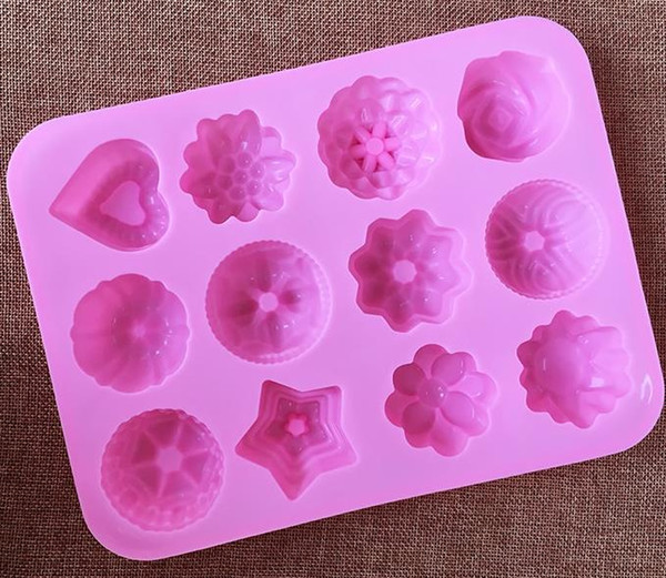 Free shipping 50pcs/lot Silicone Cake,jelly,Chocolate Mold/Muffin Cupcake pudding Pan- Multiple Flowers pattern