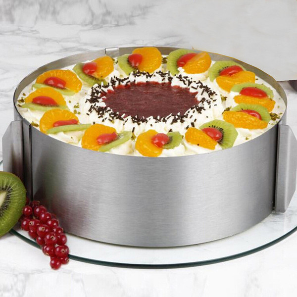 Retractable Stainless Steel 1 Pc Circle Mousse Ring Baking Tool Set Cake Mould Size Adjustable Bakeware 16-30cm