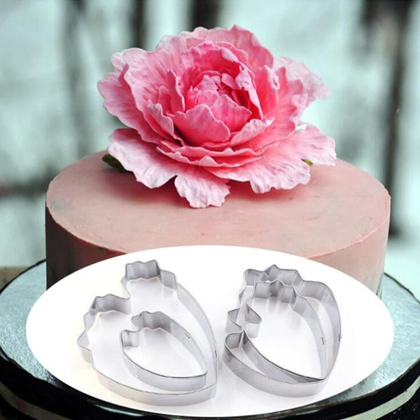 Fondant Cake Flower Modeling Mold New Stainless Steel Peony Flower Cutting Mold 4 Models of Sugar Flower Petal Model