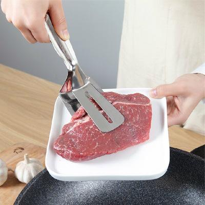 Thickened Kitchen Tongs Stainless Steel Barbecue Tongs Pizza Bread Steak Tong Clip Food Clip Steak Shovel scoop BBQ Baking Tools