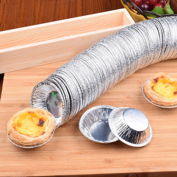 250 Pcs Disposable Aluminum Foil Cups Baking Bake Muffin Cupcake Tin Mold Round Egg Tart Tins Mold Mould