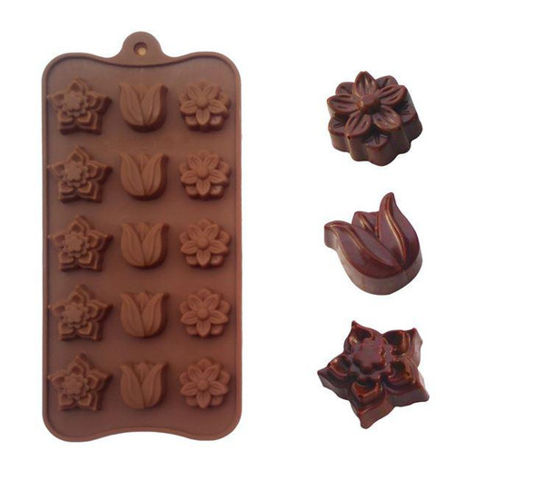 Tulip Silicone Cake Mold Chocolate Mould 15 Cells Great Quality Ice Tray Cake Tools FDA Level