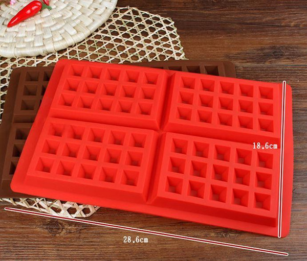 Silicone Waffle Mold Colorful 4 Cavities Nonstick FDA Level Cake Molds Kitchen Tools Moulds Baking Nice Cake