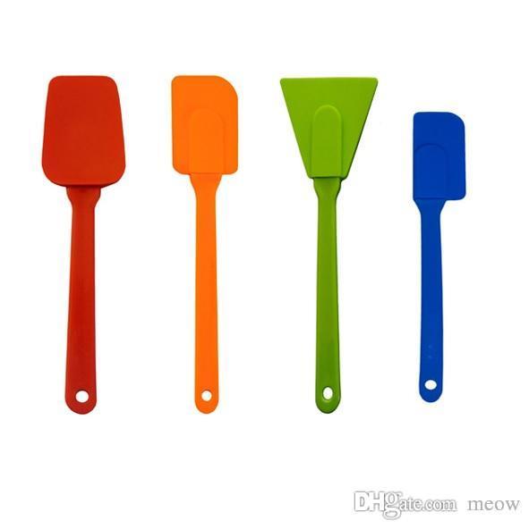 Silicone Bakeware Set Kits Set of 4 Silicone Scraper Spatula Scoop Blade Triangle FDA Level