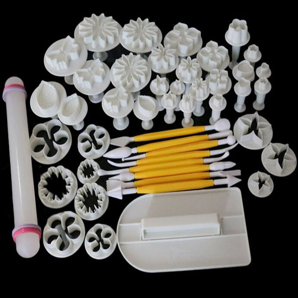 cake tools 14 Sets 46pcs Delicious Fondant Cake Decorating Modelling Tools Set DIY Sugarcraft Cake Decorating Fondant Cutters