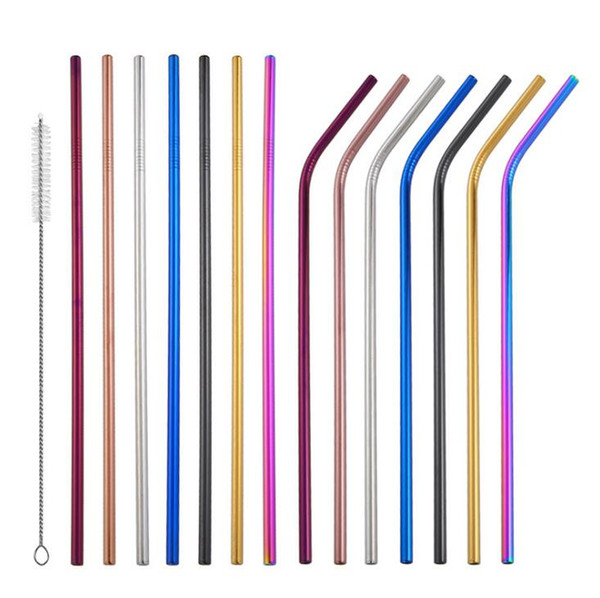 Stainless Steel Colored Drinking Straws 8.5