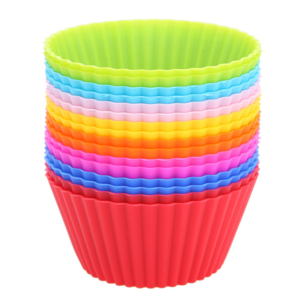 Free shipping Silicone Cupcake Liners Mold Muffin Cases Round Shape Cup Cake Tools Bakeware Baking Pastry Tools Cake Mold