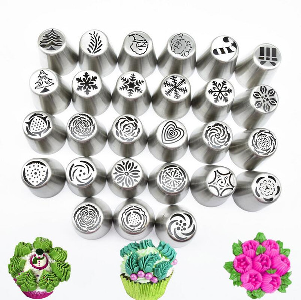 30piece/set Russian Piping Tips Christmas Design Icing Piping Tips Set Cake decorating Supplies Russian Nozzles Pastry Baking Tool