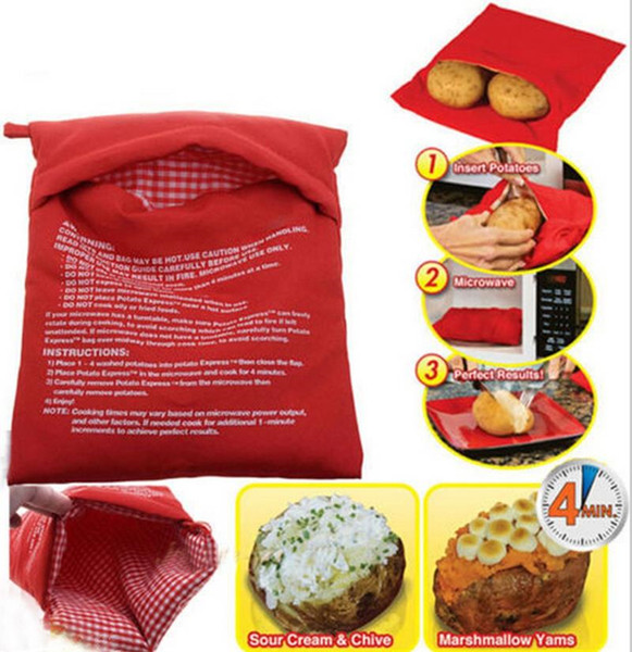 Potato Express Bag Microwave Baking Potatoes Cooking Bag Washable Baked Potatoes Rice Pocket Easy To Cook Kitchen Gadgets With Retail Box