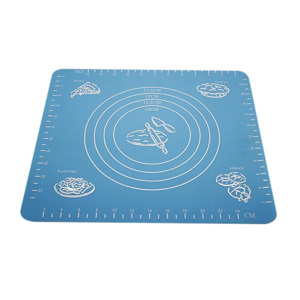 Wholesale- Useful Silicone Roll Cut Mat Square Rolling Cutting Pad Fondant Cake Decorating Tool Color Random