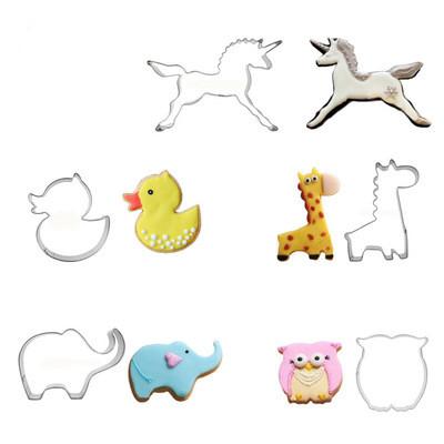 Mini animal stainless steel cookie cutter high quality/ cartoon bread mold biscuit stamp patisserie pastry tool