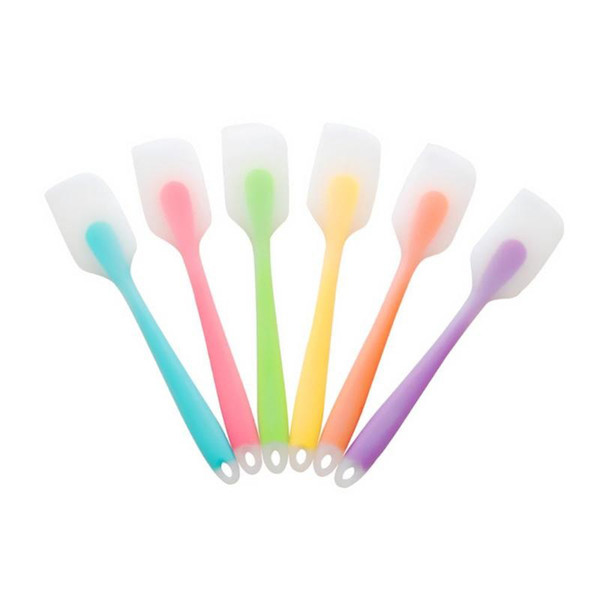 6Pcs Colorful Silicone Pastry Spatula Translucent Cake Cream Butter Scraper Baking Tools For Cake Double Silicone Spatula Ice Cream Scoop