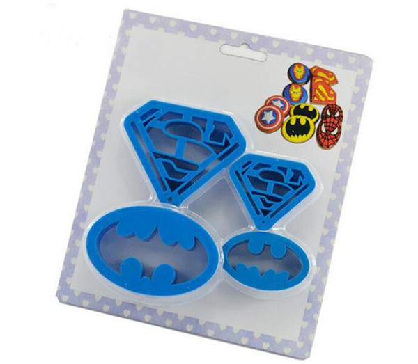 4Pcs/LOT Cookie Cutters Super Hero Batman Superman Sugarcraft Fondant Cake Decoration Mould Kitchen Baking Pastry Tools