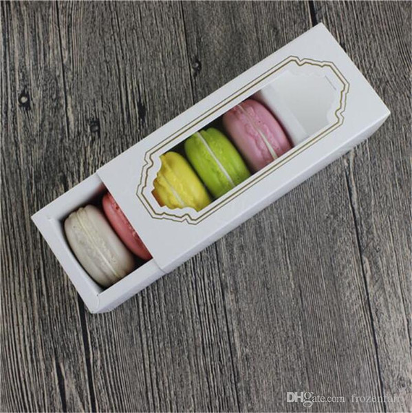 5 Cups Box Packaging Drawer Hot New Window Macaron box,cake box,gift box 200PCS/LOT