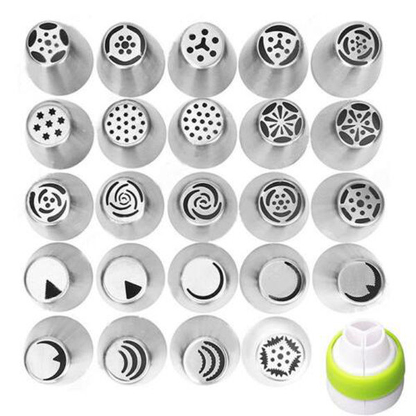 24Pcs DIY Russian Icing Piping Nozzles Tips Cake Decorating Pastry Baking Tool