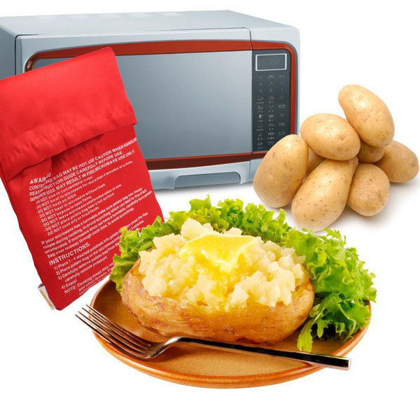 Potato Express Microwave Red Color Potato Cooker Bag 4 Minutes Quick Cooing Fast Reusable Washable Quick Cooing Kitchen Food Baking Bag