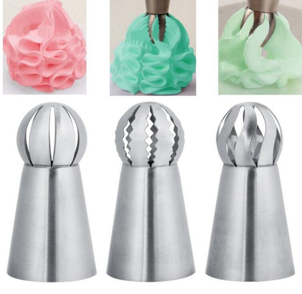 3PCs/Set Cake Icing Nozzles Russian Piping Tips Lace Mold Pastry Cake Decorating Tool Stainless Steel Kitchen Baking Pastry Tool Wholesale