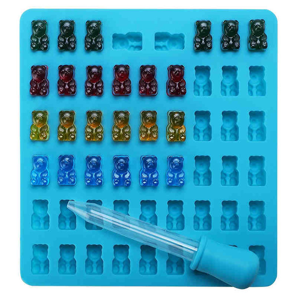 50 holes 53 holes Cavity Silicone Gummy Bear Chocolate Mold Candy Maker Ice Tray Jelly Moulds DHL