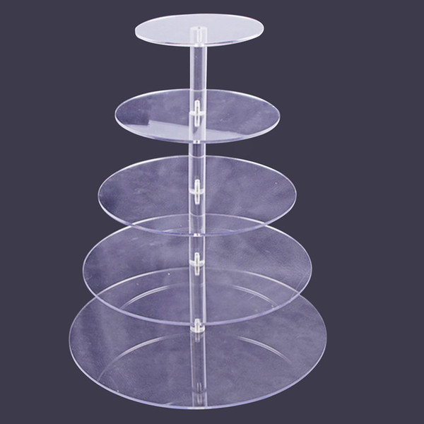 5 4 3 Tier Acrylic Cupcake Stand Transparent Cake Tower Rack Holder Pan Wedding Decoration Party Birthday Display Tool wn100