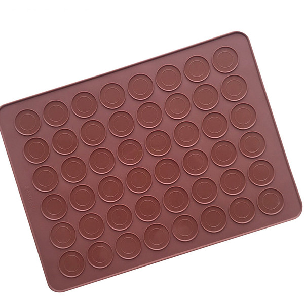 Single Side 48 Holes Brown Macaron Mat ice cube tray DIY Round chocolate silicone mold