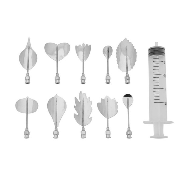 11pcs/Set 3D jelly Art Tools Pudding Nozzle Syringe Set Metal Gelatin 3D Jello Jelly Tools Kitchen Accessories